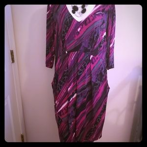 Pink & Black Multi Colored Dress